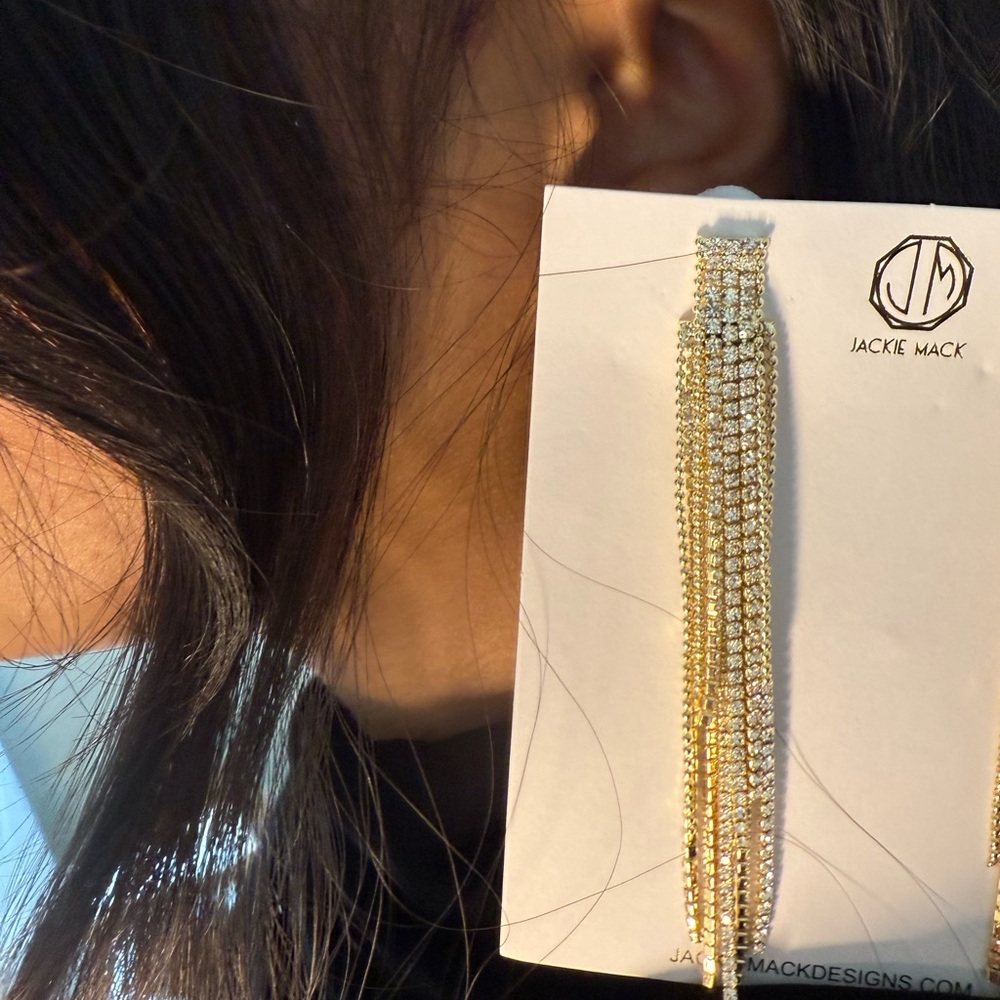 Jackie Mack x Rachel Zoe Adhara Gold and Silver Dangle Long Earrings